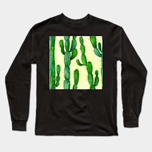 Watercolor cactus plant cactus pattern Long Sleeve T-Shirt